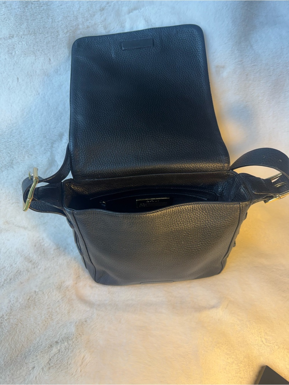 DKNY Black Pebbled Leather Shoulder Bag with Wide Shoulder Strap - Picture 4 of 11